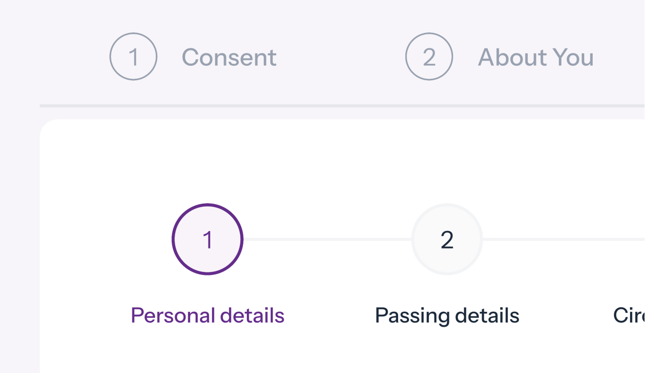 Epilepsy Deaths Register form progress indicators