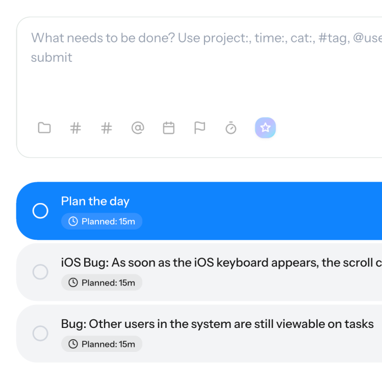 TakeTmrw AI task interface